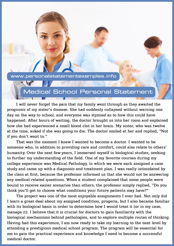 Good personal statement examples for medical school