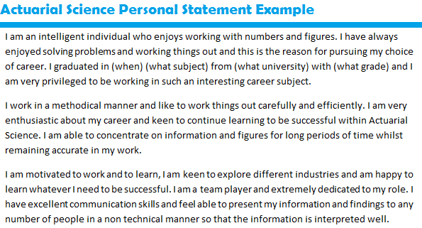 Personal statement structure