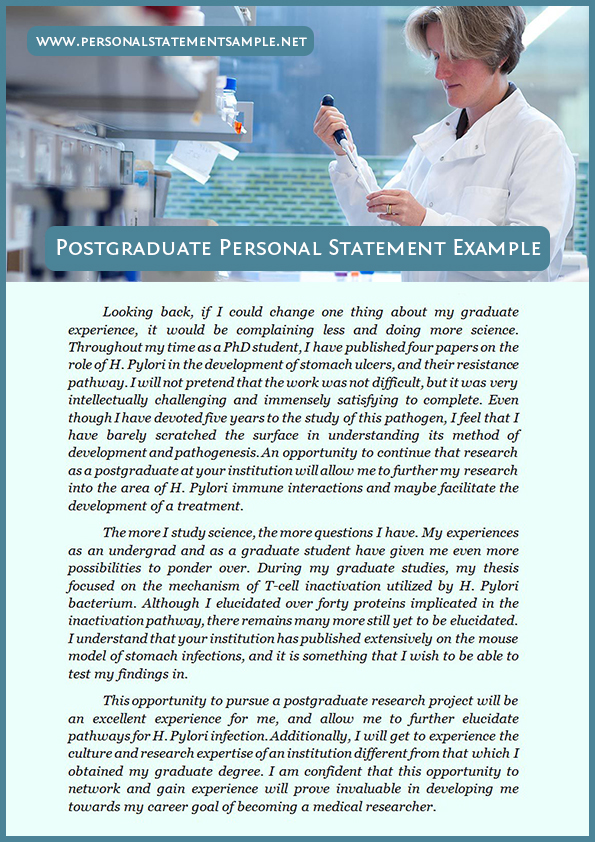 postgraduate personal statement sample