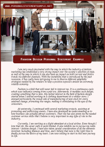 Fashion Design Personal Statement Example