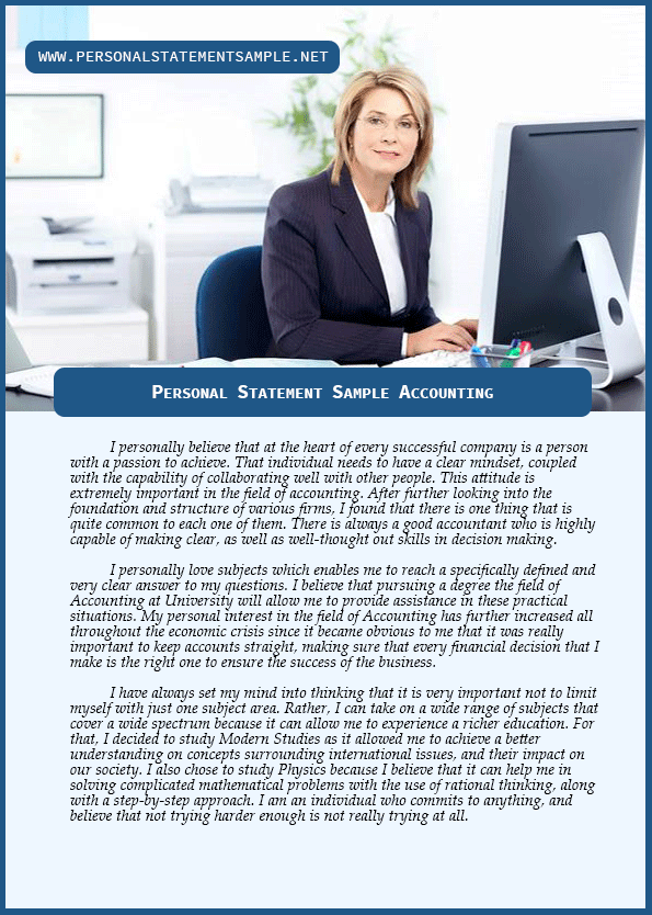 best personal statement for accounting and finance