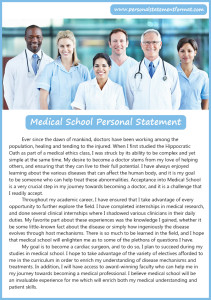 good medical school personal statement format