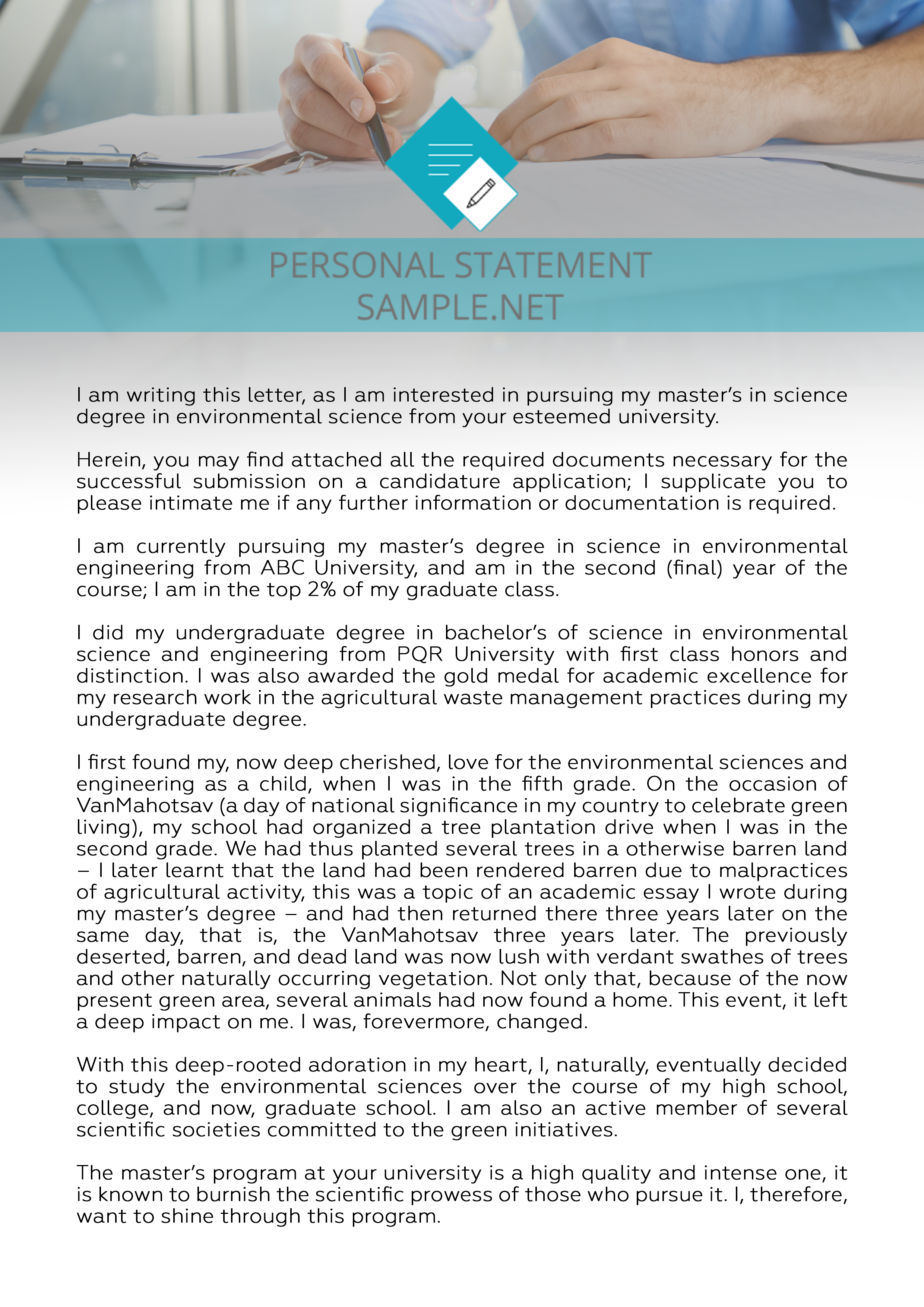 Personal Statement For Environmental Engineering