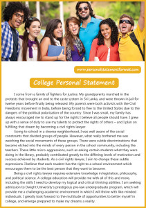 college personal statement format