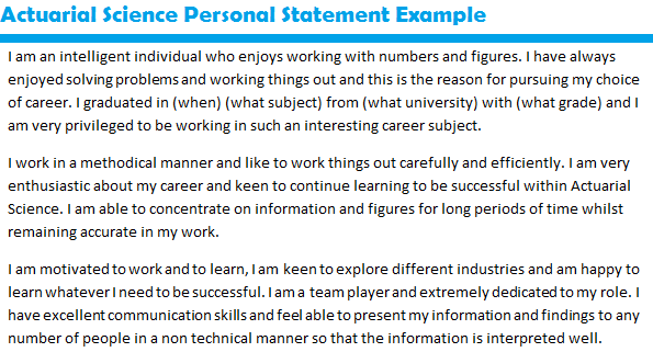 write a personal statement for job application