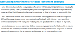 Job Personal Statement Sample