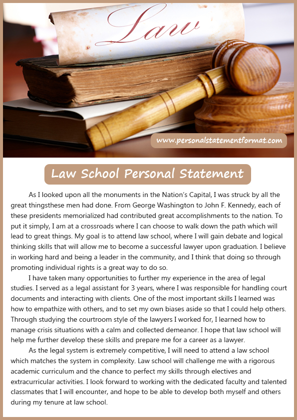 how to begin a personal statement for law school