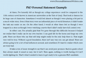 PhD Personal Statement Example