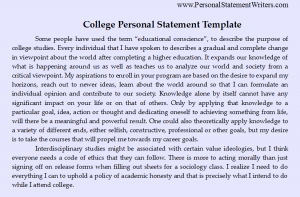 college personal statement template