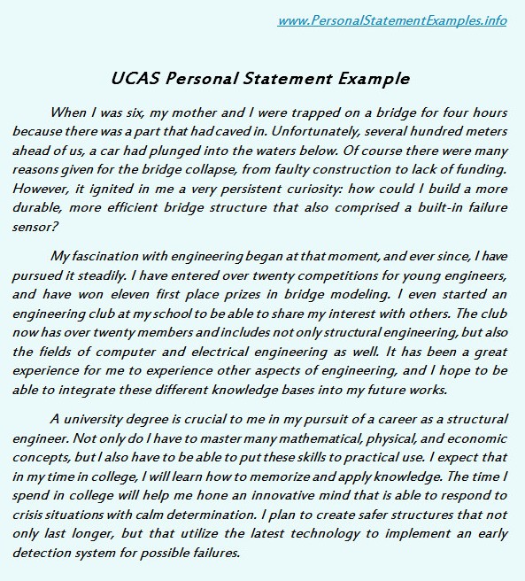 UCAS personal statement