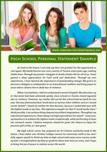 high school personal statement sample