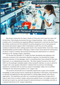 Job personal statement format