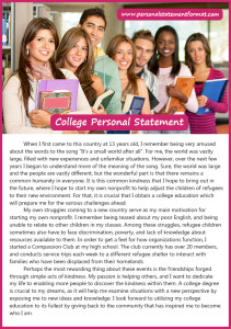 writing college personal statement format