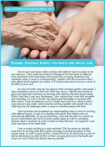 Personal Statement Example for Health and Social Care