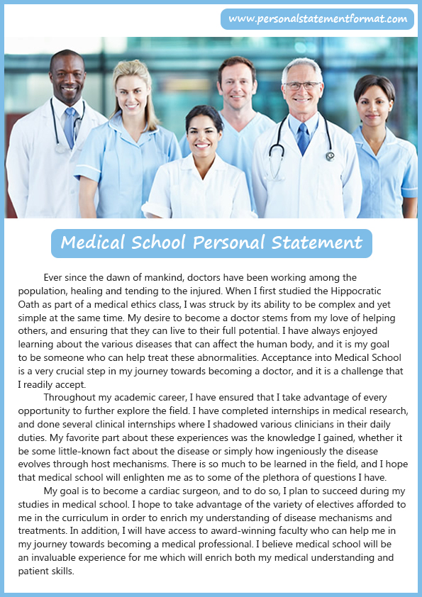 medical school personal statement spacing