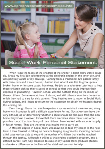 social work personal statement examples online