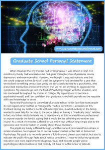 what is graduate school personal statement format
