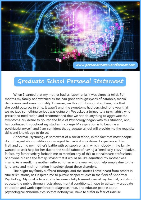 Read About Graduate School Personal Statement Format