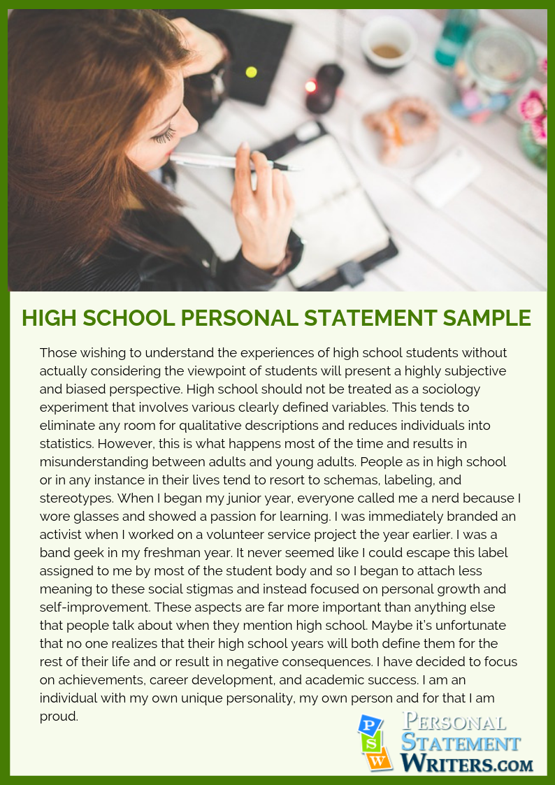 how to write personal statement for high school