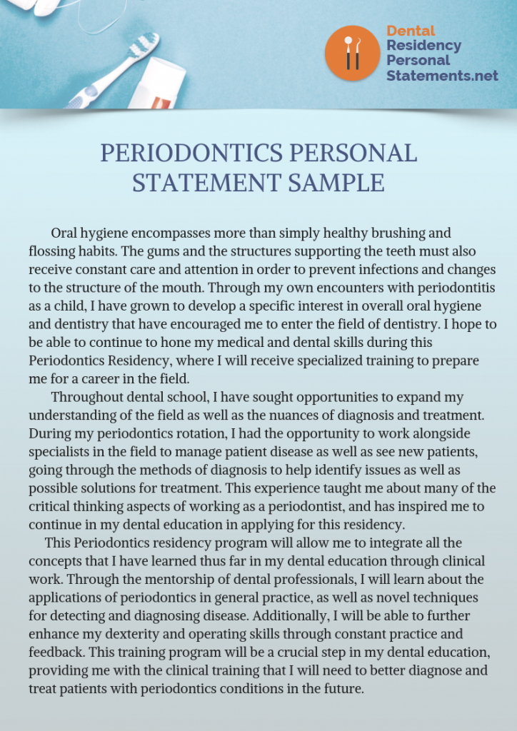dentist personal statement postgraduate