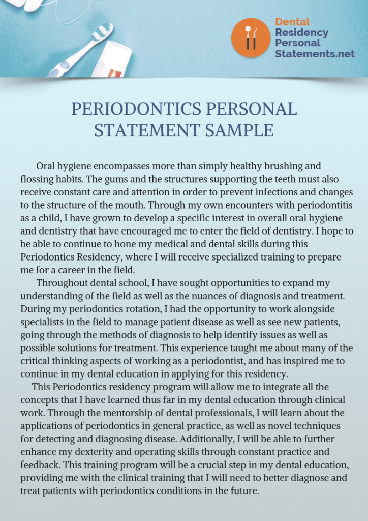 dental school personal statement examples reddit