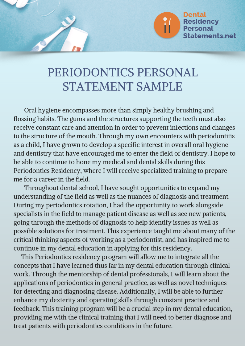 personal statement example dental school