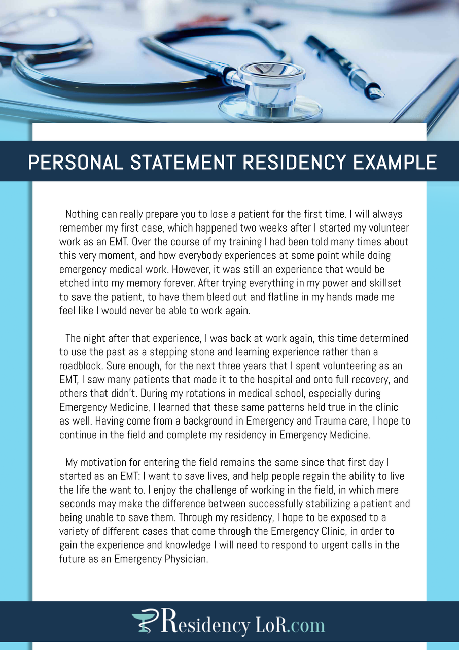 Residency Personal Statement Samples To Ace Your Entrance